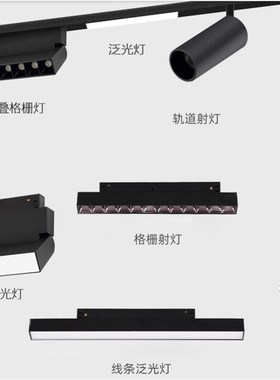 磁吸轨道灯无边框嵌入式ledz线条灯暗装客厅卧室过道无主商业照明