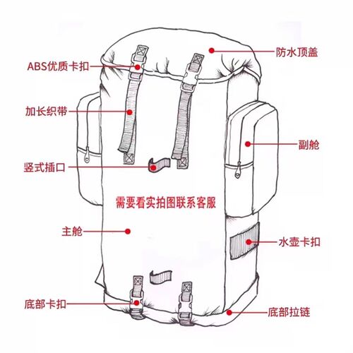 07/21背囊大容量原厂背包携行具75升L徒步登山包露营防水新式