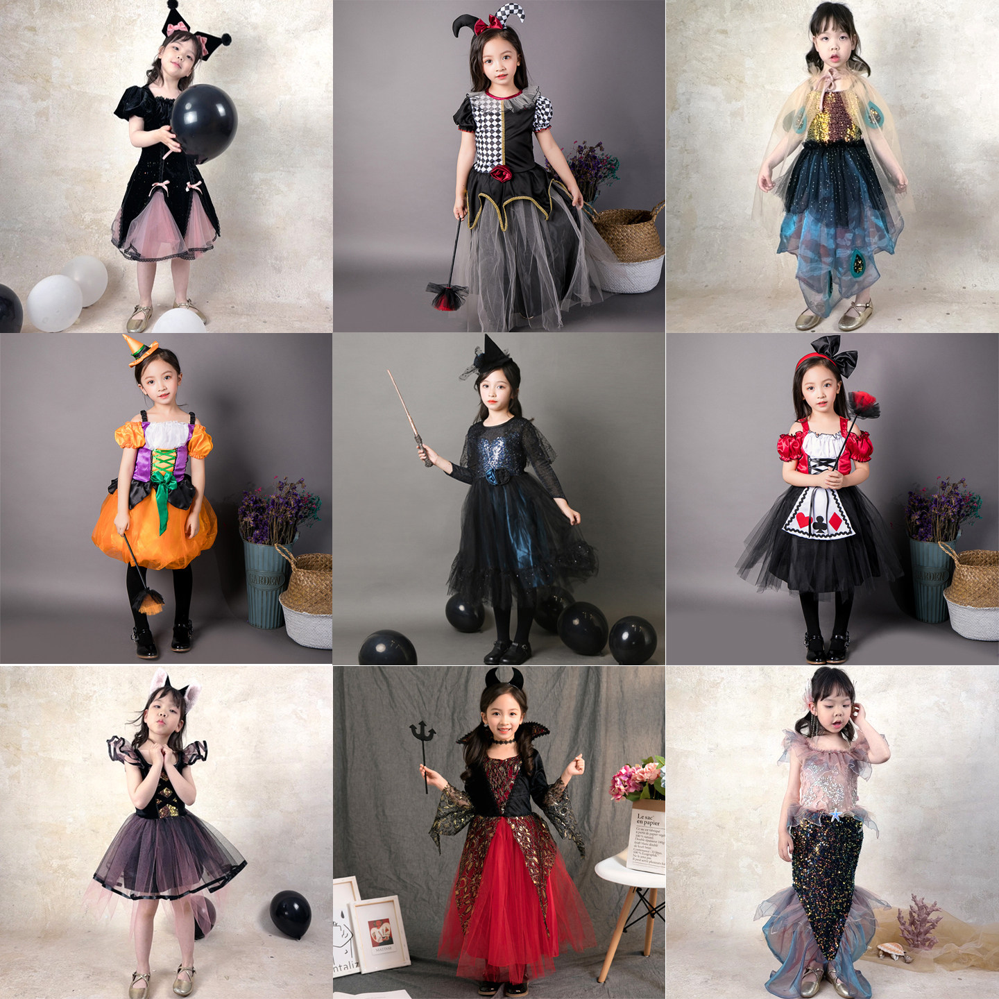 女童万圣节连衣裙表演服装