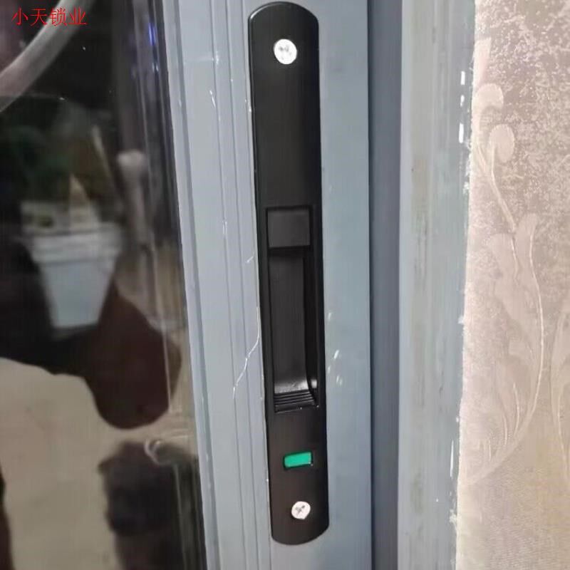 移门锁90铝合金钩锁防盗锁门窗老式推拉门条形锁栓窗户断桥搭扣.