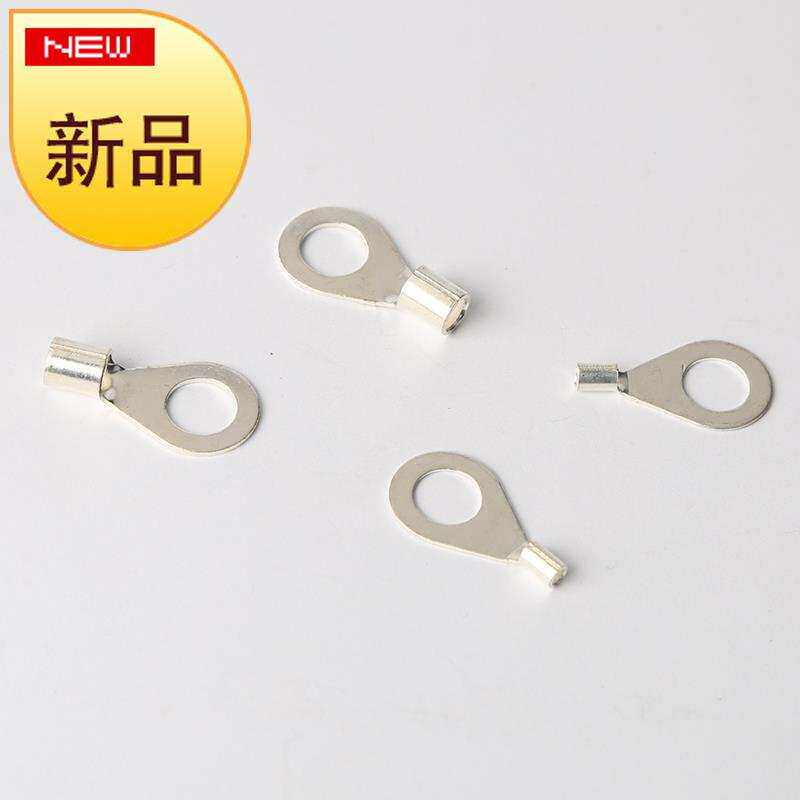 ot6-8冷压接线端子6平方o型圆形裸端1头铜线鼻子镀银接线耳100只