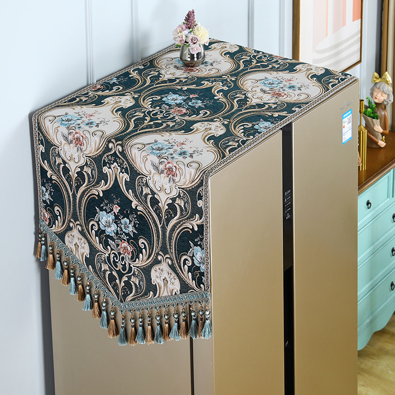 新款家用单双开门冰箱盖布防尘盖巾洗衣机防尘罩床头柜罩通用欧式