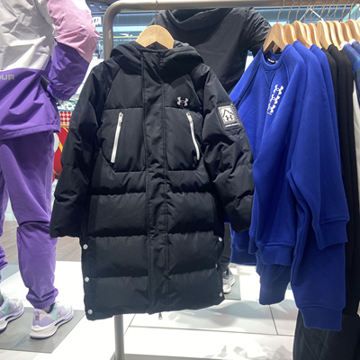 安德玛男女儿童大童冬季保暖中长款羽绒服外套244206315