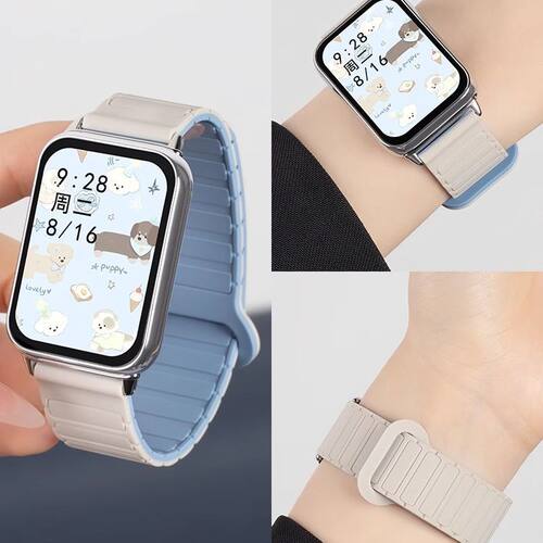 张婧仪小米9pro表带液态硅胶磁吸适用小米8PRo红米watch5表带