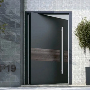 跨境铸铝转轴门不锈钢别墅门转轴门中轴旋转现代风格 枢轴入户门