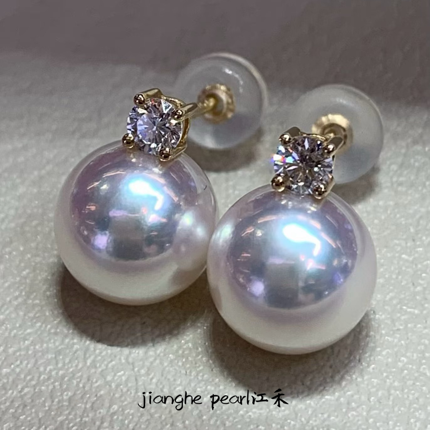 日本天然海水AKOYA珍珠耳钉18k金王妃耳环正圆极光高级感耳饰,珠宝/钻石/翡翠,耳饰,淘宝优惠券,粉丝福利购,淘宝优惠卷
