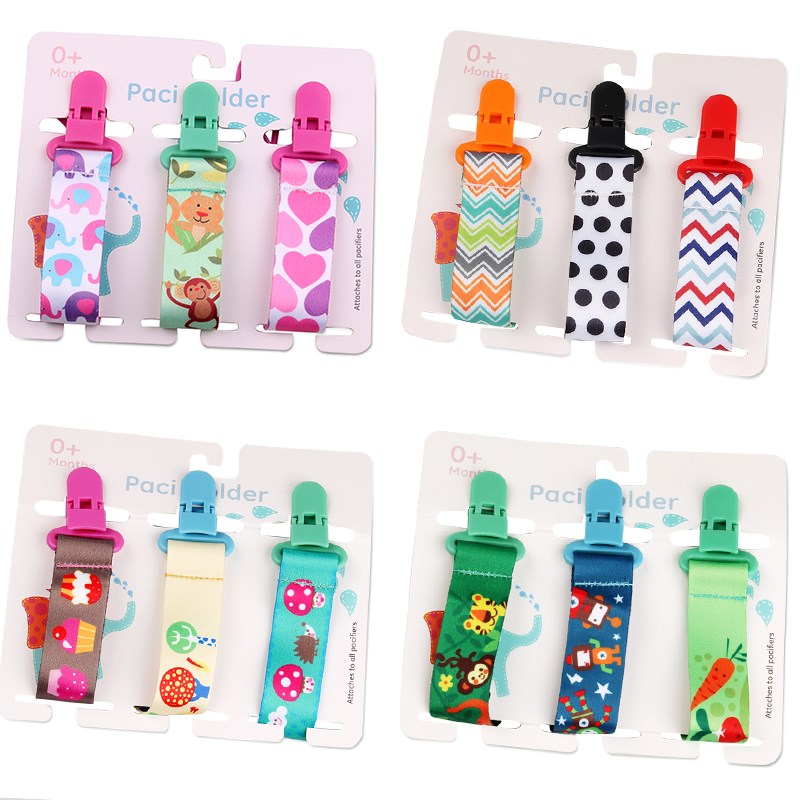 3 Pcs/Set Baby Pacifier Clips Pacifier KChain Dummy Clip Nip