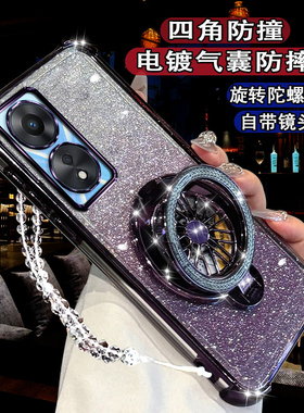 适用OPPOA1活力版手机壳女PHJ110高级闪粉磁吸oppoA1X陀螺支架oopoa2x四角气囊防摔0pp0a1x软壳A2X镜头膜全包