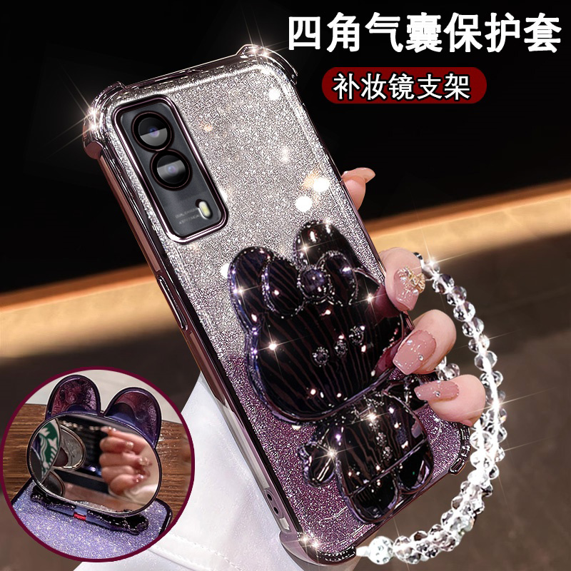 vivoy53s新款手机壳可爱支架镜子