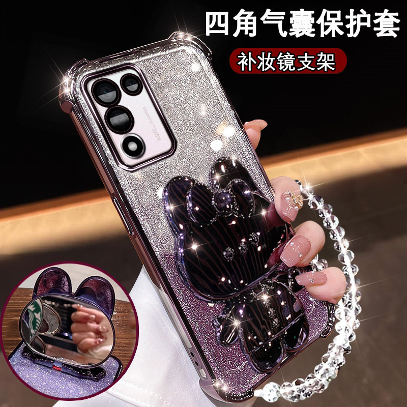 OPPOk9S手机壳可爱兔支架镜子