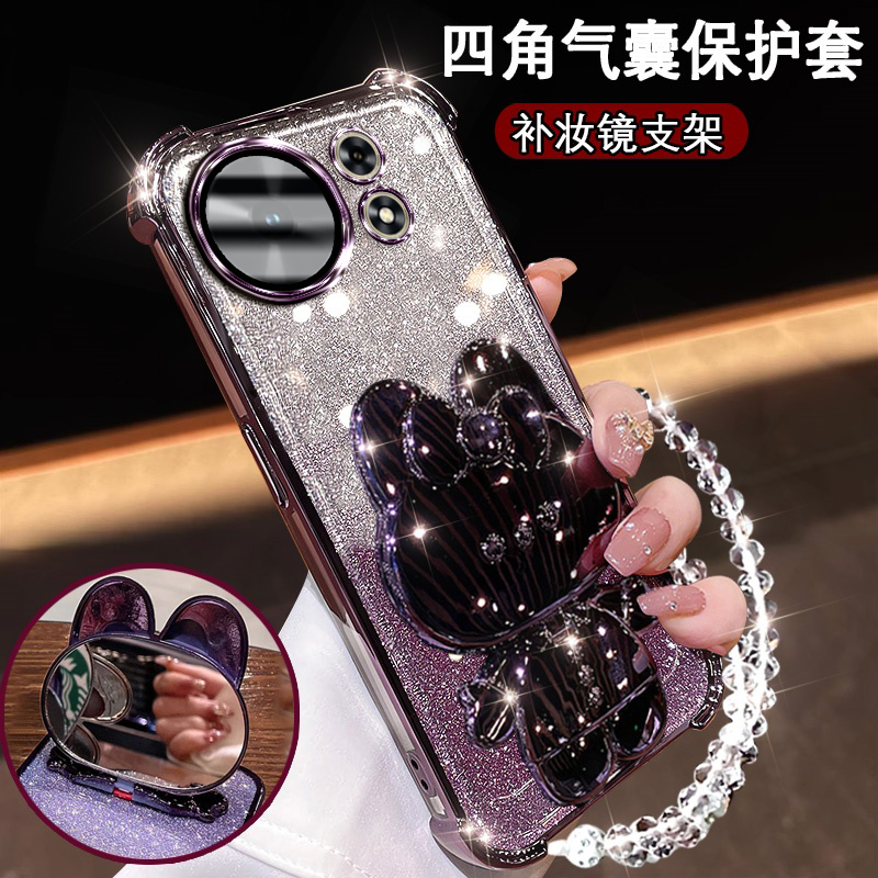适用华为麦芒40手机壳曲屏5G新款网红可爱TYH651M-02四角防摔麦忙40镜头全包麦茫40高颜值支架镜子超薄保护套