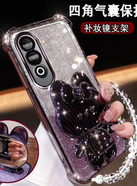 OPPOK12新款手机壳可爱兔耳镜子支架PJR110全包镜头膜K12plus四角防摔软胶ooppk12高颜值闪粉K12网红磁吸超薄