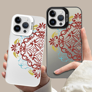 任嘉伦同款手机壳苹果16华为pura70宝相花iPhone15promax一加13明星mate60潮牌vivo薪饷事成OPPO时尚14周边40