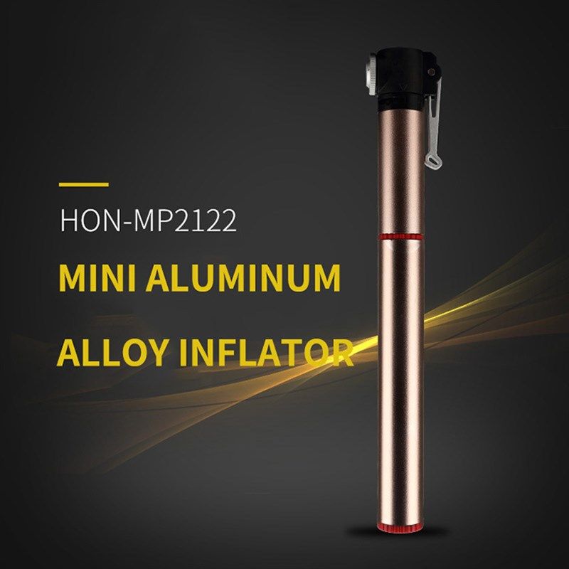 自行车打气筒登山车迷你打气筒美嘴法E嘴气压表高压可携式篮球打