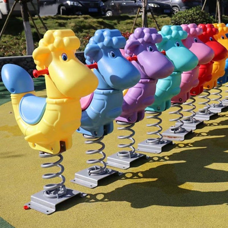 儿童摇马户外摇摇乐幼儿园弹簧摇马单人木马双人跷跷板塑料PE玩具