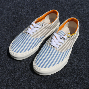 蓝色条纹低帮板鞋 赶快入手 男鞋 女鞋 情侣帆布鞋 夏季 不买后悔