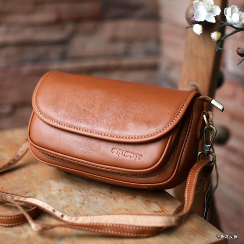 藏皮客2023新款手工头层牛皮真皮女包夏日简洁通勤复古单肩斜挎包