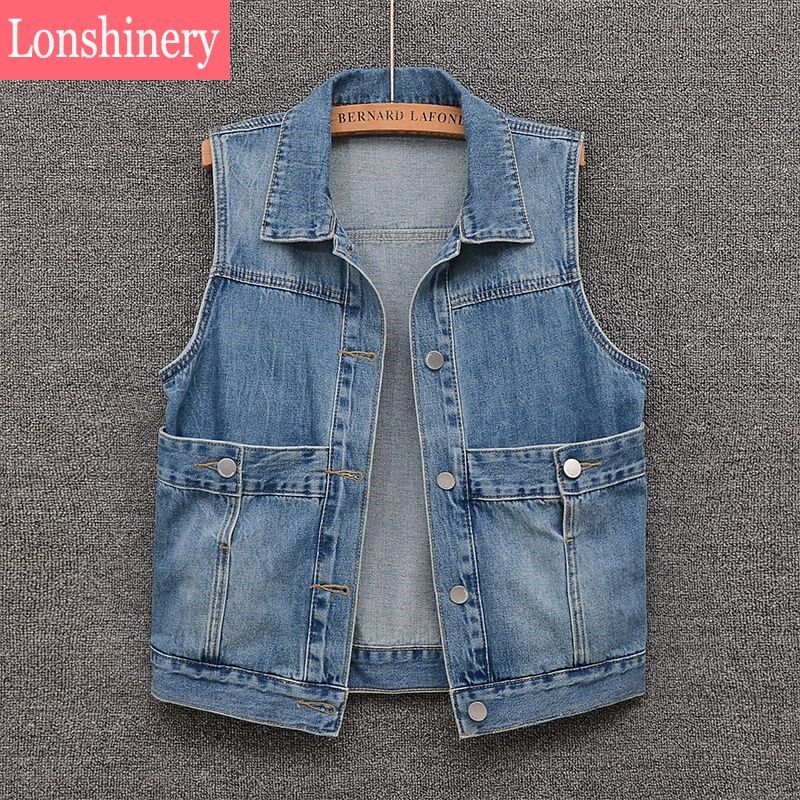 2024春秋装新款休闲女士牛仔马甲女外穿洋气大口袋气质马夹韩版潮