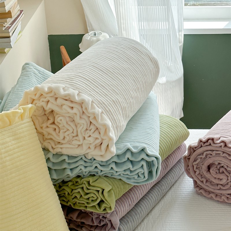 冬季韩国夹棉床单加厚单件床盖三A件套 保暖牛奶绒绗缝宿舍床褥子