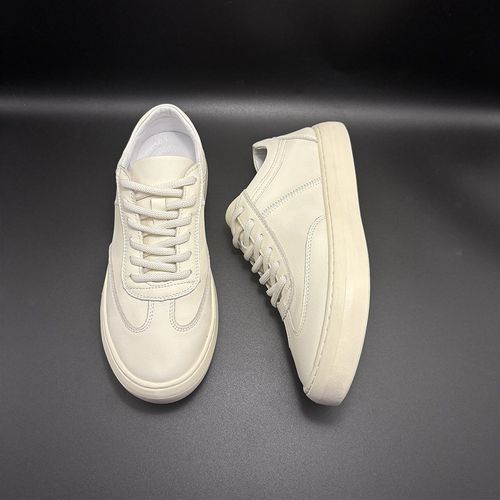 头层牛皮真皮简约小白鞋男2024夏季新款百搭白色板鞋男真皮德训鞋