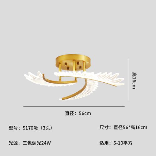 创意亚克力客厅灯北欧个性全铜卧室吸顶灯led简约现代书房餐厅灯