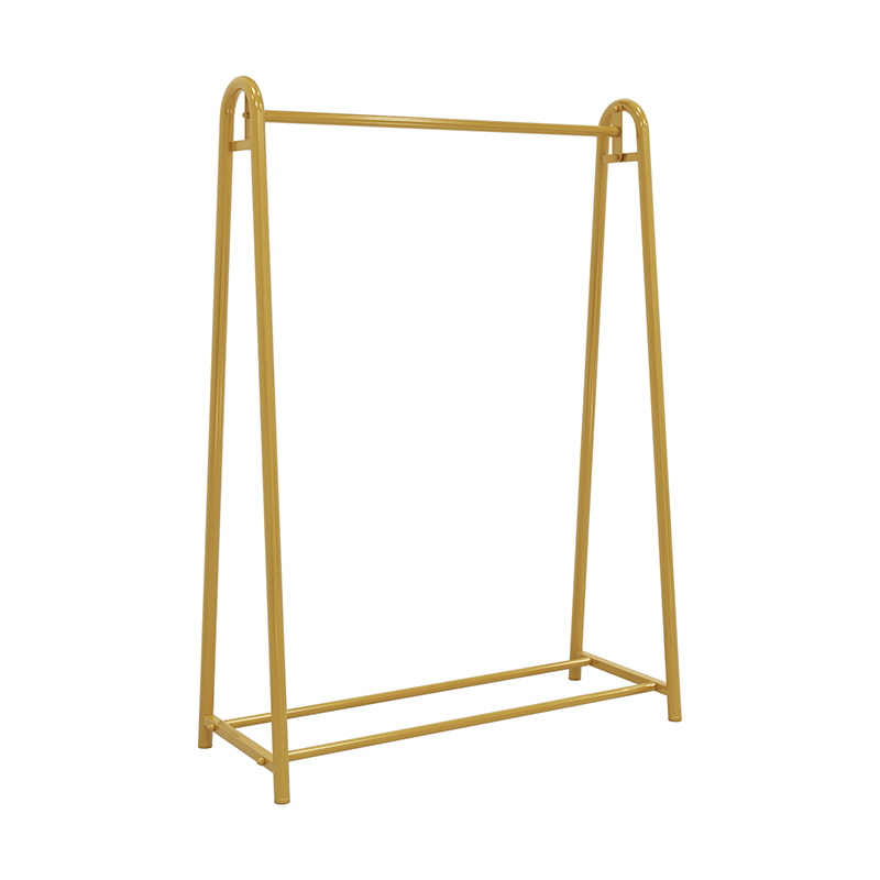 服装店展示架子铁艺金色落地式单杠童装挂衣货架男女装陈列架