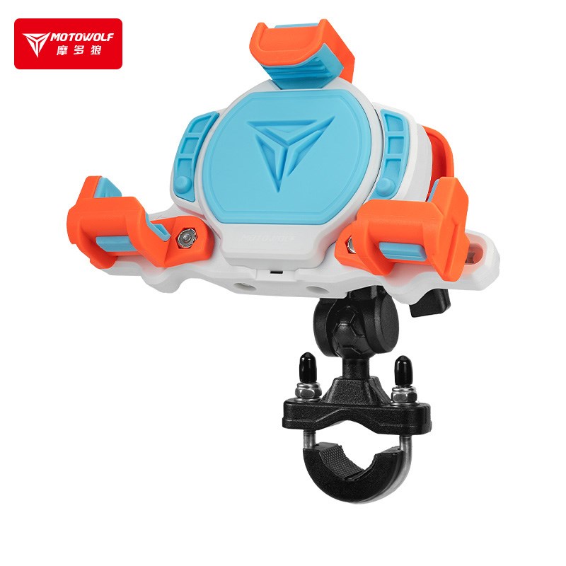 摩多狼手机支架减防震车载防盗电动车无线充电铝合金摩旅配件装备