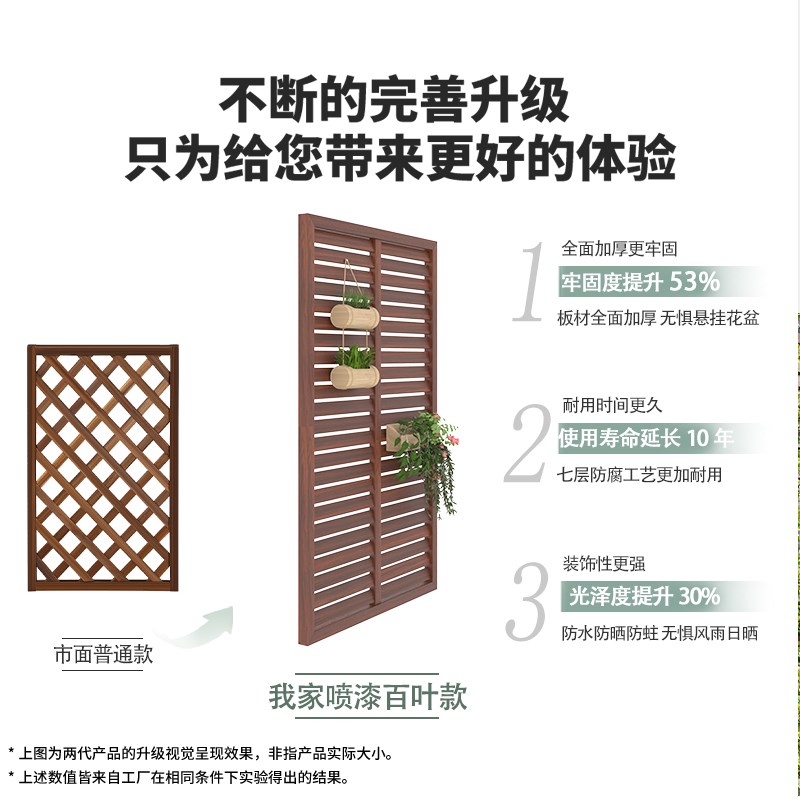 户外防腐木栅栏花园围栏别墅庭院篱笆阳台百叶装饰屏风隔断爬藤架