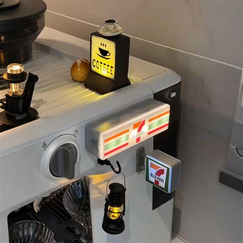 便利店冰箱贴磁贴创意灯牌展示牌罗森711全家灯箱玩具模型发光