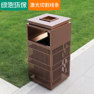 户外不锈钢垃圾桶酒店大堂电梯口高档玫瑰金果皮箱室外售楼部定制