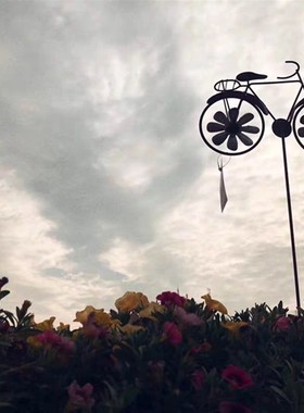 美式田园风车花架包邮自行车花插法式乡村花园单车铁艺爬藤架装饰