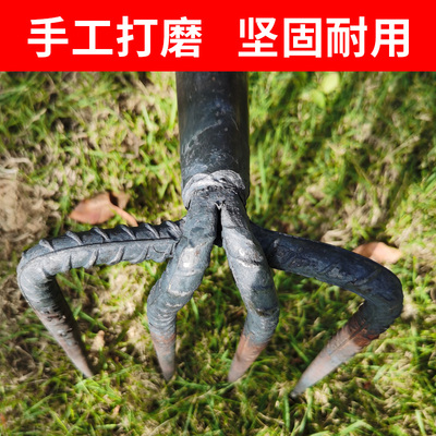 种菜工具钉耙子农具赶海铁耙子农用铁抓子松土耙锄头二齿三齿四齿