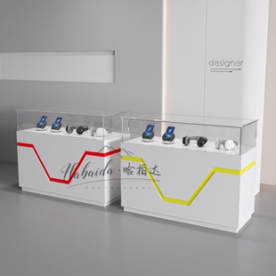 烤漆饰品柜台珠宝展示柜玻璃首饰柜博物馆展览陈列柜直播间展销柜