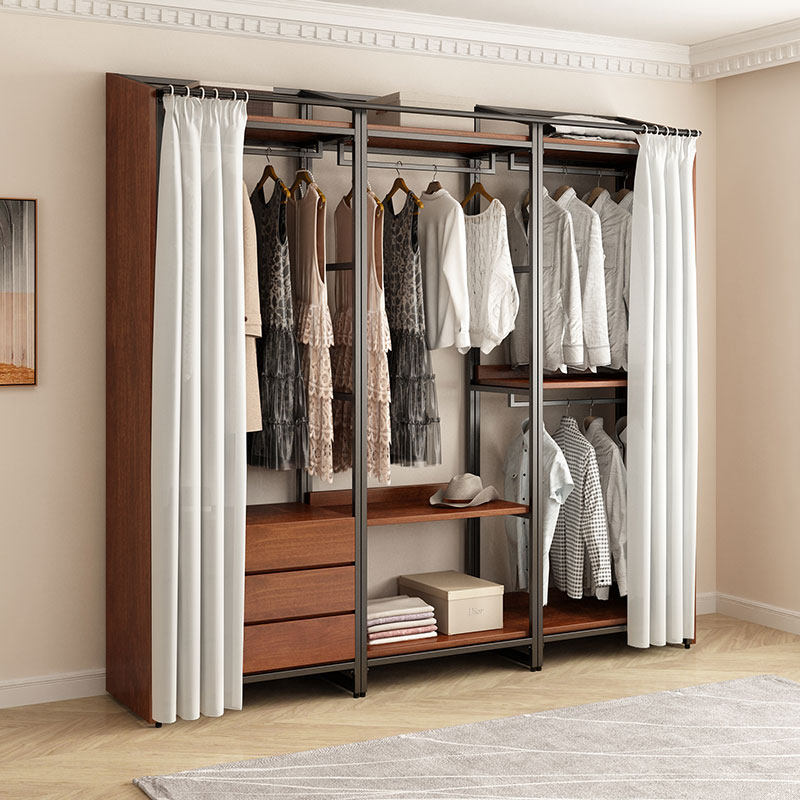 走入式铁艺衣柜家用卧室实木置物架儿童衣橱挂衣架金属衣帽间定制,住宅家具,独立衣柜,淘宝优惠券,粉丝福利购,淘宝优惠卷