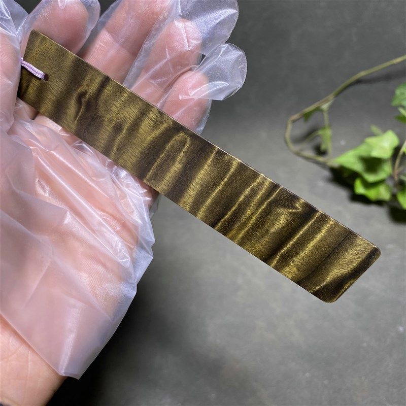 老料枯木小叶阴沉金丝桢楠木书签水波龙胆雨滴纹中国古风创意礼物