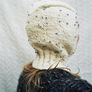 横田豆豆线兜h帽萨吉娅兜帽棒针编织材料包 非成品