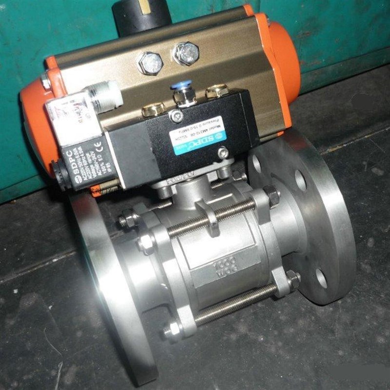 气动三片式球阀Q641F 切断Q641H 开关法兰防爆隔U爆 不锈钢三段式