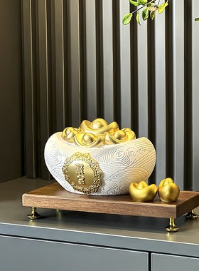 办公室聚宝盆摆件招财聚财新中式家居客厅轻奢高档装饰品开业礼物