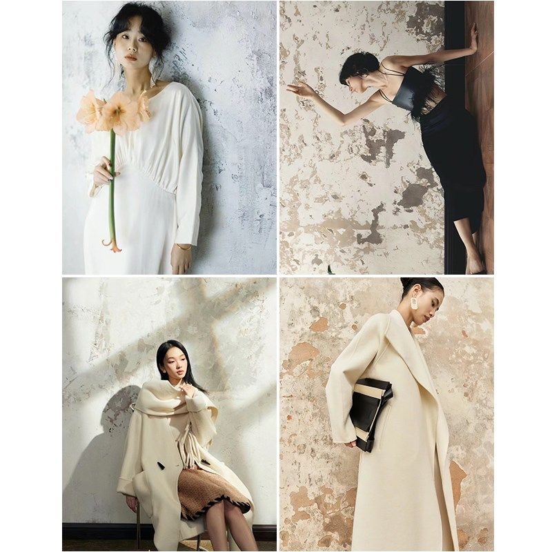 影楼婚纱复古破墙壁油画布写真斑驳肌理感室内摄影拍照专用背景纸