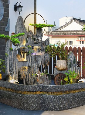 假山流水喷泉客厅阳台花园鱼池鱼缸造景观水景招财风水轮庭院摆件