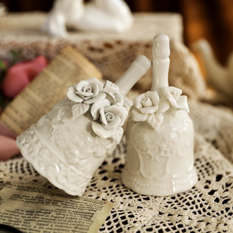 法式浮雕陶瓷餐铃餐厅吧台捏花手摇传菜铃铛家居摆件拍摄提醒铃,家居饰品,桌面摆件,淘宝优惠券,粉丝福利购,淘宝优惠卷