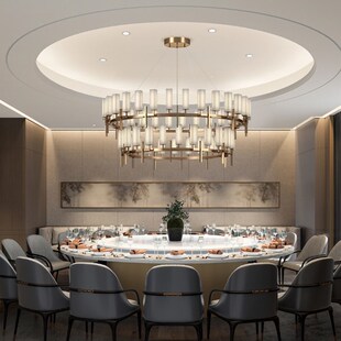 新中式饭店专用餐桌吊客厅包厢灯酒店大堂宴会厅包间餐厅特大吊灯