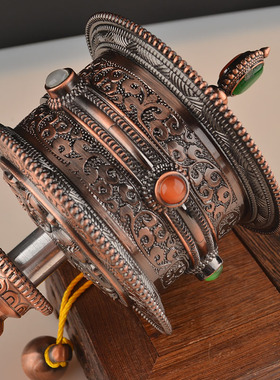 藏式手摇转动轮家用摆件随身3万遍经G典版客厅多款可选手摇转金筒