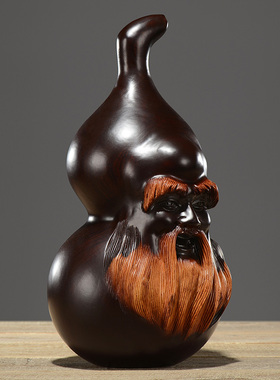 黑檀木雕寿星公摆件仿古木质送长辈祝寿贺寿创意寿桃生日礼物摆设