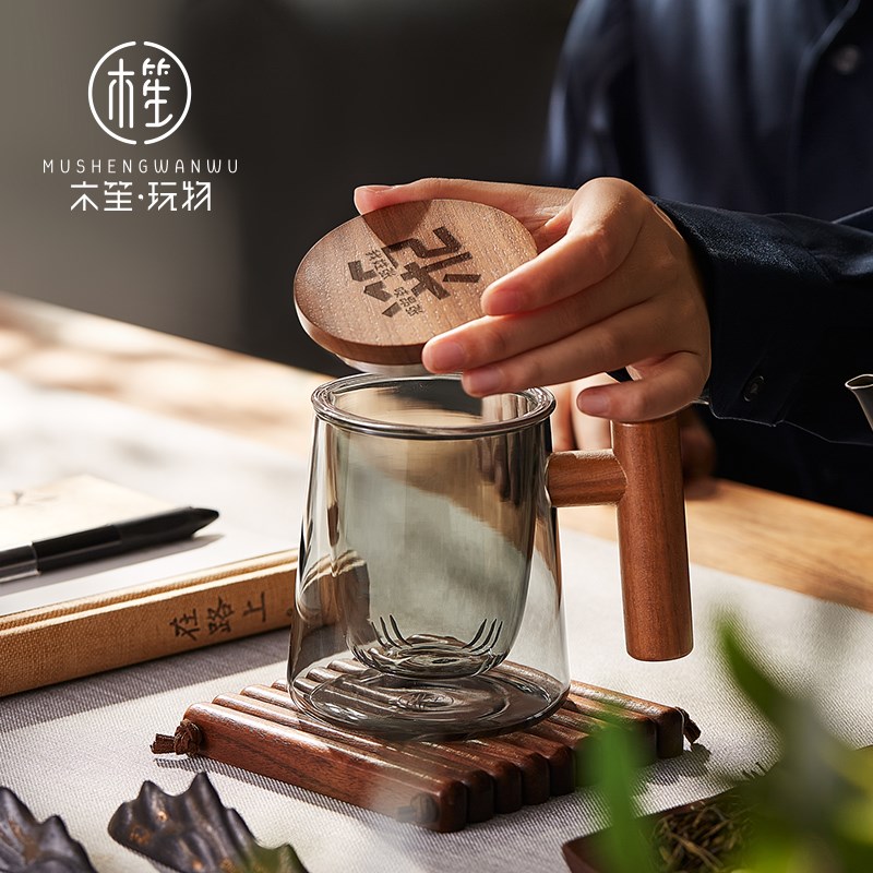茶杯定制刻字玻璃水杯送礼品茶水分离泡茶杯子个人专用礼物伴手礼