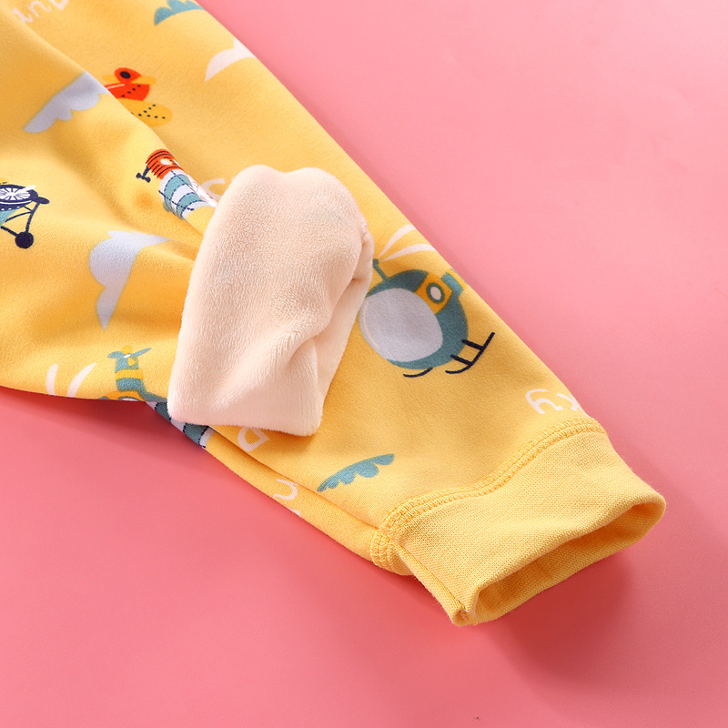 宝宝保暖裤加绒内穿女儿童男童绒裤睡裤纯棉打底开档婴儿秋裤冬季