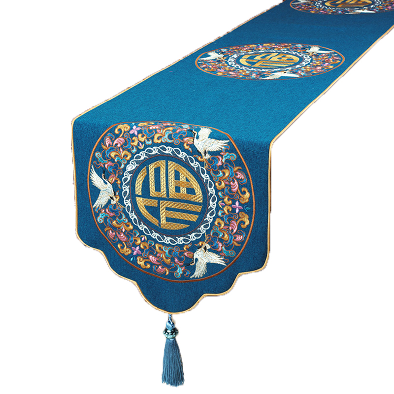 新中式桌旗禅意茶席茶几盖布电视柜长条台布茶桌垫布中国风床尾巾