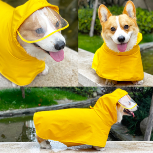 狗狗雨衣柯基防水雨披中型犬柴犬泰迪小型犬宠物专用衣服全包肚兜