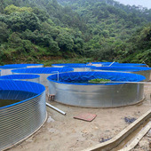 新型户外大型圆形高密度帆布养鱼池加厚刀刮防水池养殖镀锌板支架