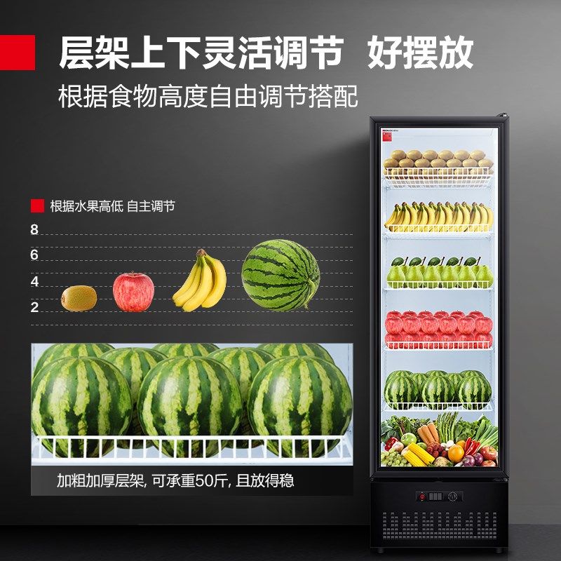 德玛仕水果蔬菜保鲜柜商用大容量展示冷藏食品留样柜厨房LG-390ZH